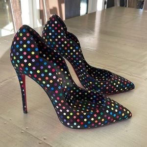 christian louboutin hot chick boum black suede stiletto sz 37 100mm